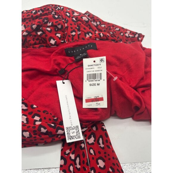 Sanctuary Emma Ruffled Wrap Dress, Red, Size M - Picture 7 of 11